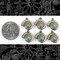 Verdigris Finished Brass Sea Snail Two Sided Charms - Set of Six - XXX - V-C133